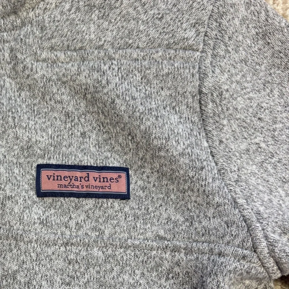 Vineyard Vines Boys Gray Sweater‎ Fleece Quarter Zip Pullover Size Medium